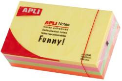 APLI Öntapadó jegyzettömb, 125x75 mm, 400 lap, APLI "Funny", neon (LNP13438) - tutitinta