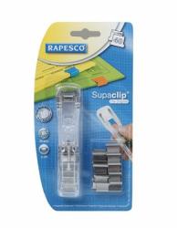 Rapesco Kapocsadagoló, ezüst kapcsokkal, RAPESCO, "Supaclip 40", átlátszó (IRRC4025SS) - tutitinta