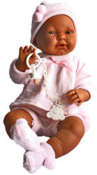 Llorens Kreol csecsemő baba rózsaszín ruhában - 45 cm