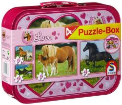 Schmidt Spiele Lovak puzzle fém bőröndben 2x26 + 2x48 db-os (55588)