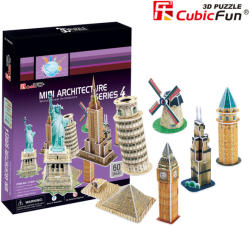 CubicFun 3D Puzzle - Mini Architecture Series 4 - Világhírű épületek 60 db-os (C102H)