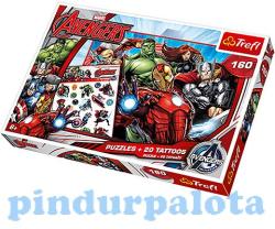 Trefl Avengers - Bosszúállók 160 db-os puzzle szett tetoválással (90501)