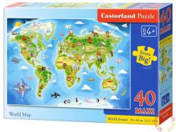 Castorland Maxi Puzzle - Világtérkép 40 db-os (B-040117)
