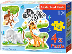 Castorland Afrikai állatok sziluett puzzle 3,4,6,9 db-os (005017)