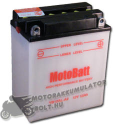 MotoBatt 12V 12Ah left+ YB12B-B2