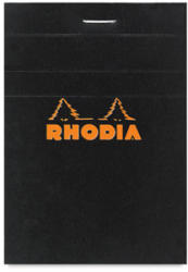 Clairefontaine Rhodia fekete jegyzetblokk, 80lap, vonalas 8, 5x12cm (126009)