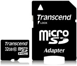 Transcend microSDHC 32GB C10 + Adapter (TS32GUSDHC10)