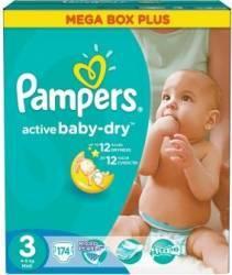 Pampers Active Baby-Dry 3 Midi 4-9 kg Mega Box Pack - 174 buc