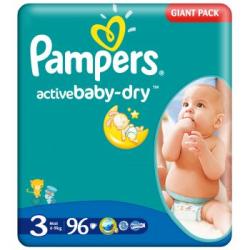 Pampers Active Baby 3 Midi 4-9 kg Giant Pack - 96 buc