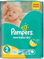 Pampers NewBaby-Dry 2 Mini 3-6 kg Maxi Pack - 76 buc