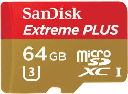 SanDisk Extreme Plus microSDXC 64GB Class 10 U3 SDSQXSG-064G-GN6MA