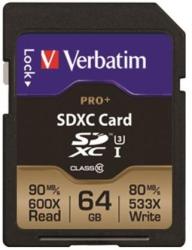 Verbatim Pro+ SDXC 64GB Class 10 49197/MVS64GPP