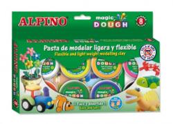 ALPINO Kit 8 culori x 14gr plastilina magica, 112 grame, ALPINO (MS-DP000137)