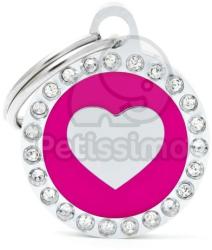  My family medalion - Glam în formă de cerc, inimă pink