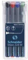 Schneider SET 4 MARKER PERMANENT OHP SCHNEIDER MAXX 224M, 1 mm (2354) - viamond