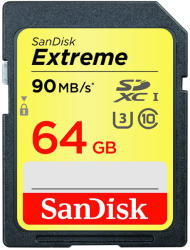 SanDisk Extreme SDXC 64GB C10/U3 90MB/s SDSDXNE-064G-GNCIN