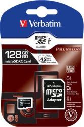 Verbatim microSDXC 128GB C10/U1 + Adapter (44085)