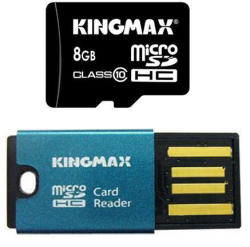 KINGMAX microSDHC 8GB Class 10 + Reader KM08GMCSDHC10CR