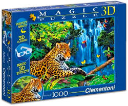 Clementoni Magic 3D puzzle szemüveggel - Jaguár a dzsungelben 1000 db-os (39284)