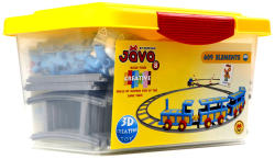 Jáva 8 vonatos építő játék sín elemekkel