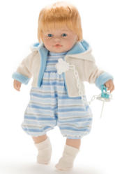 Falca Toys Papusa blonda care plange in hainuta albastra cu dungi 38 cm (38321)