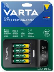 VARTA Elem akkumulátor töltő - LCD gyorstöltő 15 perc + AA 2100mAh x4 (R2U) (57685101441) - akkubox