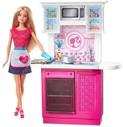 Mattel Barbie & Deluxe Kitchen - Barbie cu set de bucatarie (CFB62)