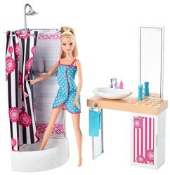 Mattel Barbie & Deluxe Bathroom - Barbie cu set de baie (CFB61)