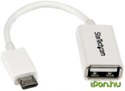 StarTech Micro USB Töltő/adatkábel Fehér 13cm UUSBOTGW (UUSBOTGW)