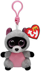 Ty Beanie Boos Clip - Rocco, a szürke-rózsaszín mosómedve 8,5cm