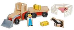 Melissa & Doug Set excavator din lemn cu remorca (MD9392)