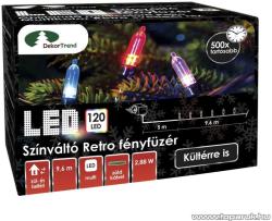 DekorTrend Design Dekor LED-es színváltó Retro fényfüzér 120 db 9,6 m (KDP 126)