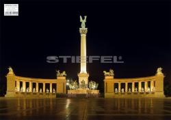 Stiefel Hősök tere tányéralátét könyöklő + hátoldalon Budapest belváros térképe