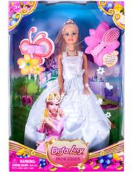 DEFA Lucy hercegnő baba fehér ruhában, kiegészítőkkel - 30 cm
