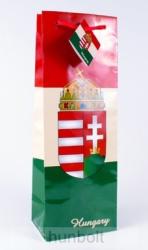 Magyar címeres piros-fehér-zöld italos dísztasak 124x76x362, ajándék tasak