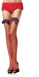 Leg Avenue szexi piros necc combfix harisnya, fekete szatén masnikkal és piros ördögvillával