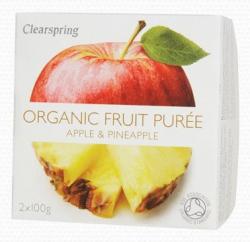 Clearspring Bio alma-ananász gyümölcspüré (2x100g)