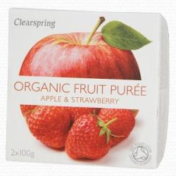 Clearspring Bio gyümölcspüré alma eper (2x100g)