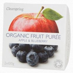 Clearspring Bio gyümölcspüré alma feketeáfonya (2x100g)