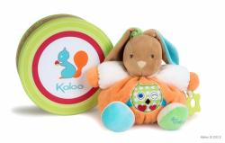 Kaloo Colors Chubby Rabbit Owl - Iepuras din plus moale cu clopotel in ambalaj cadou 25 cm
