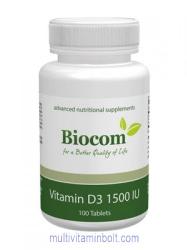 Biocom Vitamin D3 1500 IU Tabletta 100 db