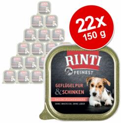 RINTI RINTI Feinest gazdaságos csomag 22 x 150 g - Szárnyas pur & zöldség