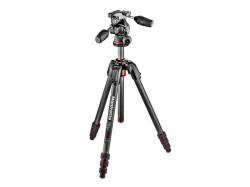 Manfrotto 190 Go! Carbon 4 Section Tripod with 3D Head (MK190GOC4TB-3W)