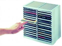 Fellowes CD-tároló, automata kiemelőrendszerű, 30+18 db-os, FELLOWES Spring , platinaszürke (IFW98230)