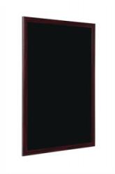 Krétás információs tábla, fekete felület, 90x120 cm, cseresznyefa színű keret (VVBI06) - papirdepo