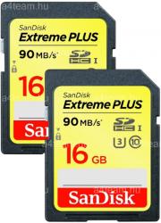 SanDisk 2x Extreme Plus SDHC 16GB Class 10 U3 SDSDXSF-016G-GNCI2