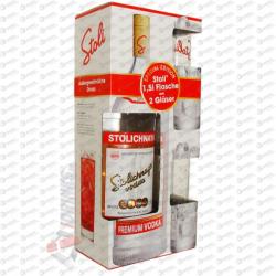 STOLICHNAYA Vodka DD 2db Pohár 1,5 l