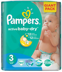 Pampers Active Baby-Dry 3 Midi 4-9 kg 90 db
