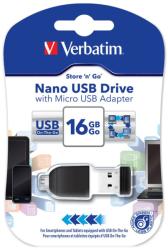 Verbatim Store n Stay Nano OTG 16GB USB 2.0  (49821) Memory stick