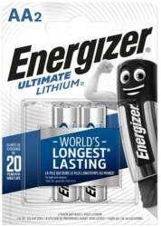 Energizer Elem, AA ceruza, 2 db, Lítium, ENERGIZER Ultimate Lithium (EEAA2L) (639154)